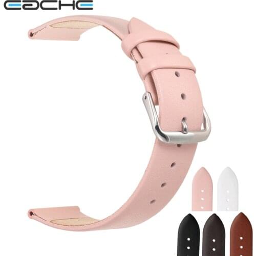 Hot Selling Genuine Leather Watchstrap Ultra-thin Smooth Pink Black White Brown Watch Band Strap 12mm 14mm 16mm 18mm 20mm 22mm
