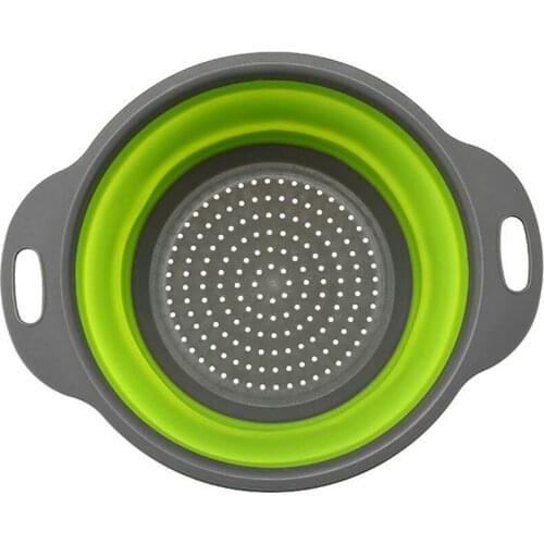 Silicone Kitchen Strainer Food-Grade Fruit Vegetable Wash Collapsible Colander Folding Strainer Fold Drain Basket