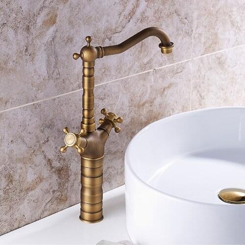 Antique Faucet Vintage Home Copper European Retro Faucet Low Lead Palace Style Kitchen Faucet Novel Home Water-Top