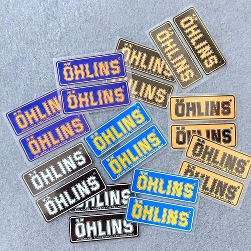 1 Pair DIY Reflective Waterproof Motorcycle Accessories Decal Suspension Damping Helmet Decoration Sticker Classic Logo OHLINS