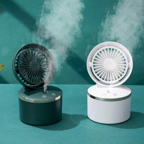 2 in 1Mini Humidifier Air Cooler Fans USB Rechargeable Spray Fan Summer Household Office Desktop Humidify Misting Cooling Fan