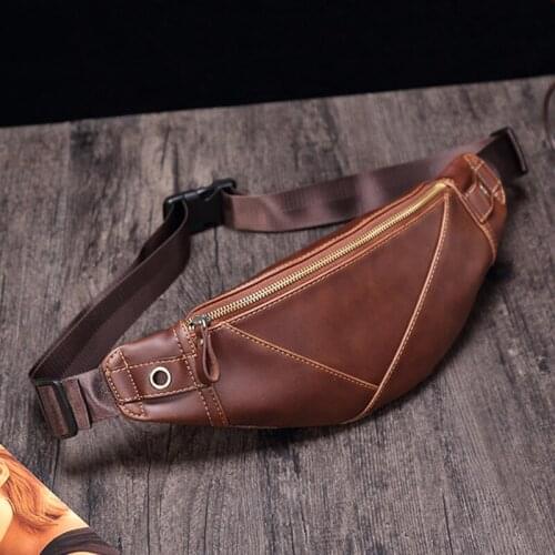 Mens Vintage Chest Bag Waist Bags Fashion Designer Crossbody Bags Male Casual Pillow Man Messenger Bag Brand PU Leather Single