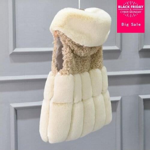 S-4XL Plus size Womens winter faux fox fur coat Fake Fox Fur Long Sleeveless stitvhing Vest Waistcoat Gilet Custom Made wq42