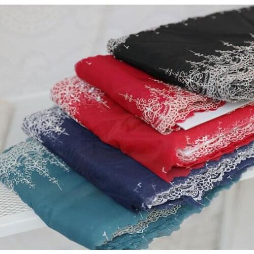 1 Meter Red Blue Black Handmade DIY Guipure Embroidery Lace Trim Tail Lace Fabric Garment Accessories