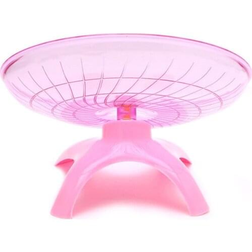 1Pc Flying Saucer Wheel Spinner Non Slip Run Disc for Hamsters Hedgehogs Small Pets Exercise Wheel (Pink)
