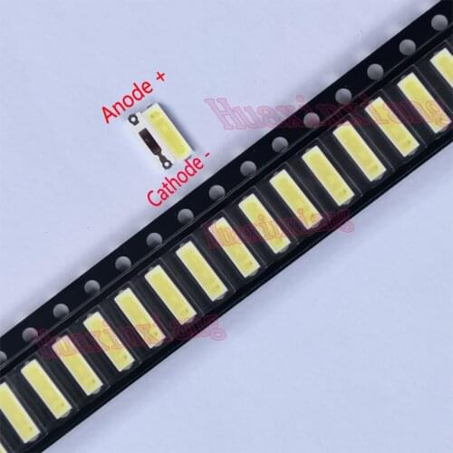 100PCS/Lot Lextar SMD LED 7020 3V 0.5W 50LM Cool White For TV Backlight