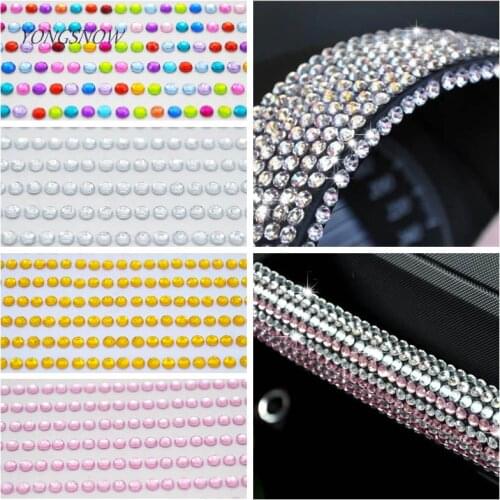 1040pcs/set 3mm Self Adhesive Bling Crystal Acrylic Motif Rhinestone Flatback Decal Phone Art Scrapbooking Wall Car DIY Sticker