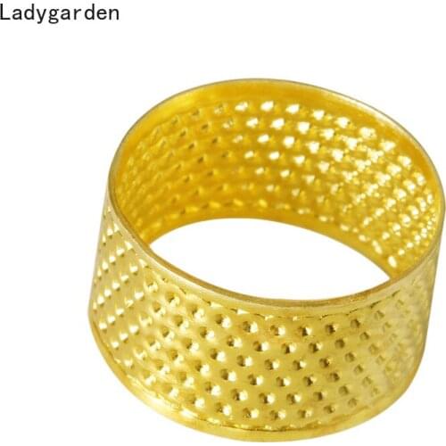 50PCS 15mm Golden Sewing Thimbles Round Copper Thimble DIY Tools Household Knitting Accessories for Sewing Supplies