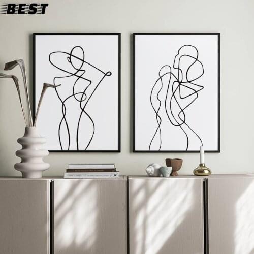 Abstract Sexy Woman Body Line Canvas Poster Nordic Decoration Picture Wall Art Print Painting Minimalist Scandinavian Home Decor