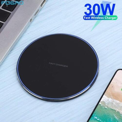 FDGAO 30W Qi Wireless Charger Fast Charging Pad Induction For iPhone 12 11 Pro Max Mini XS XR X 8 Samsung S21 S20 S10 Note 20 10