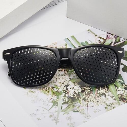 Black Eyesight Improvement Care Exercise Eyewear Glasses Training Cycling Eyewear Pin Small Hole Sunglass Camping Eyeglass Drop