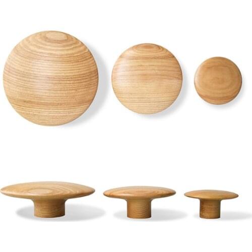 Wood Round Clothes Rack Wall Coat Hanger Mushroom Clothes Hook Wall Hanger Wooden Towel Hooks Pretty Home Decoration For home