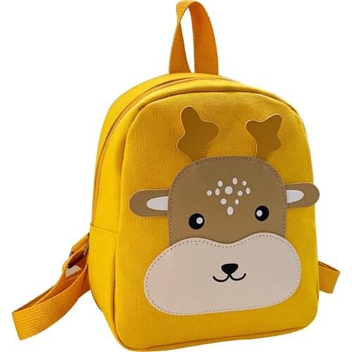 Baby Toddler Cartoon Deer Backpack Cute Zipper School Bag with Adjustable Straps for Kindergarten