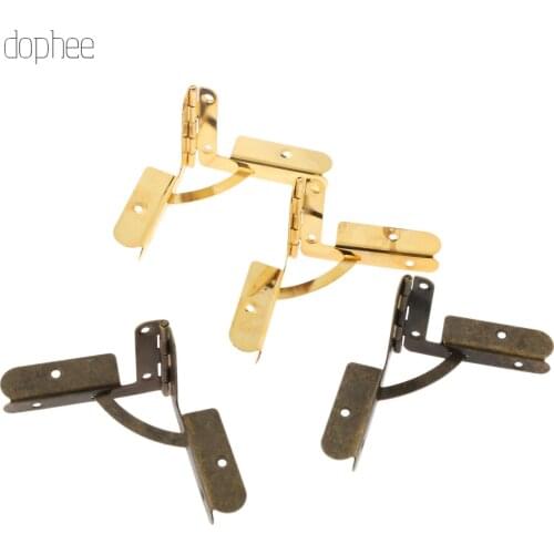 Dophee 2/4/12 90Angle Wooden Box Supports Bronze Hinge for Small Wooden Jewelry Wine Case Watch Box Wooden Lid