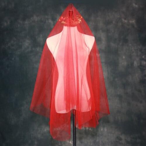 1.5M Short Red Veil Wedding Cut Edge Pink Tulle Bride Veil 3M Simple Cathedral Wedding Veil Accessoire Mariage