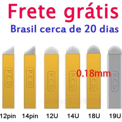 Microblading Needles Hard PCD 12/14/12u/14U/18U Pins Permanent makeup neddle Manual Eyebrow Tattoo Needles Brow Microblades