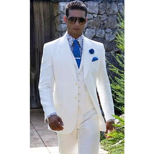 Tailored Linen Mens Wear Tuxedos/Wedding suits for men piece 4 set(jacket+Pants+tie+vest)Vest Optional/bridegroom suit