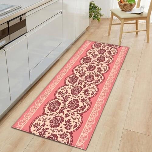 Russian Pattern Kitchen Mat Carpet Flannel Entrance Door Mat Soft Doormats Rugs for Liviing Room Bedroom Bathroom