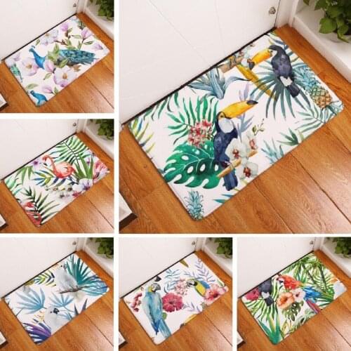 Bath Mat Birds Printed Suede Non Slip Shower Mat Bathroom Carpet 40x60cm Toilet Rugs Home Decoration Floor Mat Wholesale
