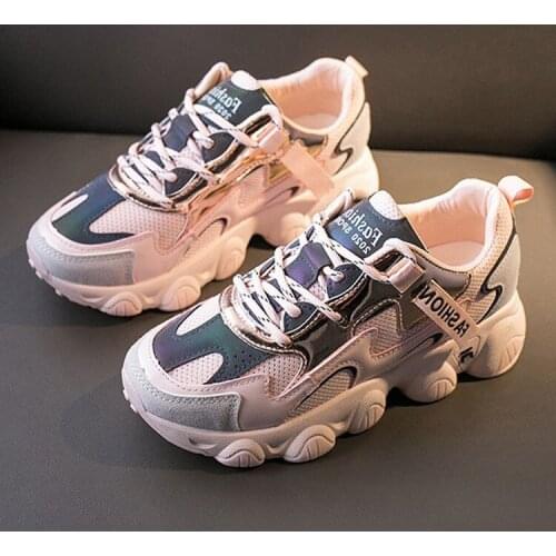 Fashion Korean vulcanized shoes casual joker running shoes womens thick soled sneakers comfortable breathable reflective shoes