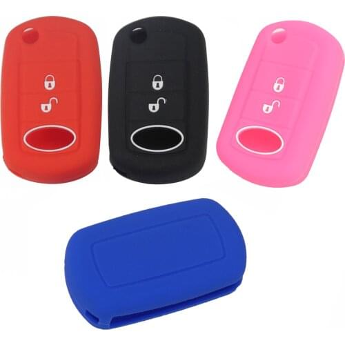 Kutery 2 Buttons Silicone Colorful Remote Car Key Case Cover For LAND ROVER Range Rover Sport LR3 Discovery Protect Replacement