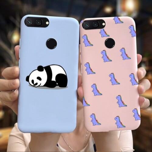 Cute panda phone case for xiaomi mi 8 lite cover slim matte candy color painted fundas protective shell for xiomi mi8 lite coque