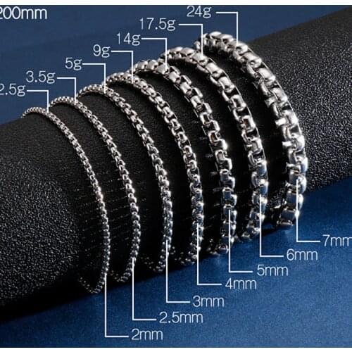 Trendy 2/2.5/3/4/5/6/7mm Cuba Chain Bracelet Homme 100% Stainless Steel Braslet For Male Minimalist Link Brazalete Gift For Him