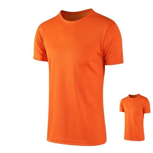 Mens Running T-Shirts Solid color Men Summer Casual Outdoor T-Shirt Men Sports T-Shirt Plus Size Sport Fast-Dry Breathable Tops