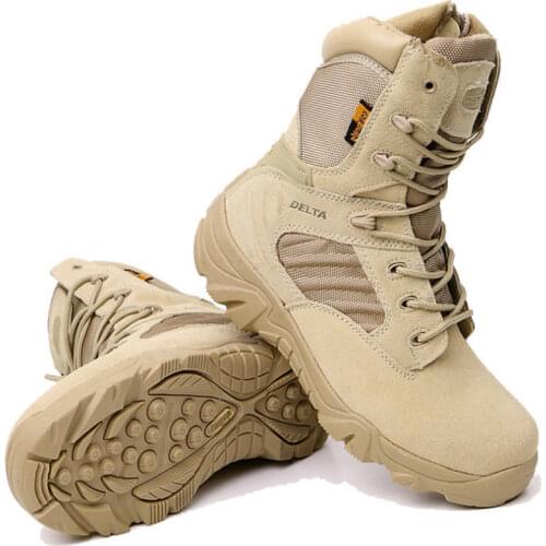 Men Winter Outdoor Camping Climbing Travel Military Hiking Special Forces Delta Combat Boots Assault Tactical Slip Desert Shoes