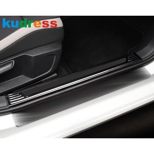 Stainless Steel Inner Door Sill Scuff Plate Cover Trim For Volkswagen For VW Golf MK8 Pro R 2021 2022 Car Accessories 4pcs