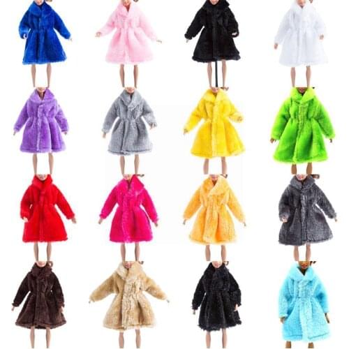 Pure Color Series Plush Coat Clothes Rabbit Fur Plush Accessories Toys for barbie Dolls Fashion Dolls For Girl Clothes Hand T8B3