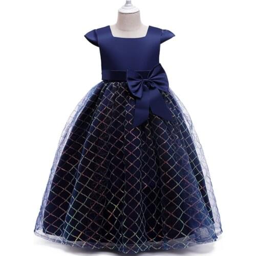 Childrens Lace Dress Long Chiffon Tube Top Flower Girl Evening Dress Party Wedding One-piece Teens Clothes