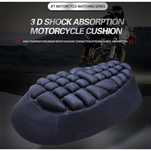 3D Shock Absorption Motorcycle Seat Cushion Sunscreen Breathable Durable Motorcycle Inflatable Cushion Double Seat Pad Cover