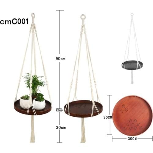 Mahogany Disc Hanging Planter Succulent Planting Wall Hanging Flower Pot Holder K0AB