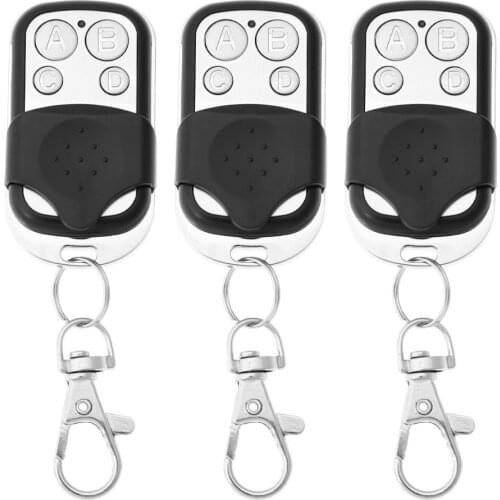 2pcs/3pcs 433MHz Remote Control 4CH Car Key Garage Door Gate Opener Remote Control Duplicator Clone Fixed Code