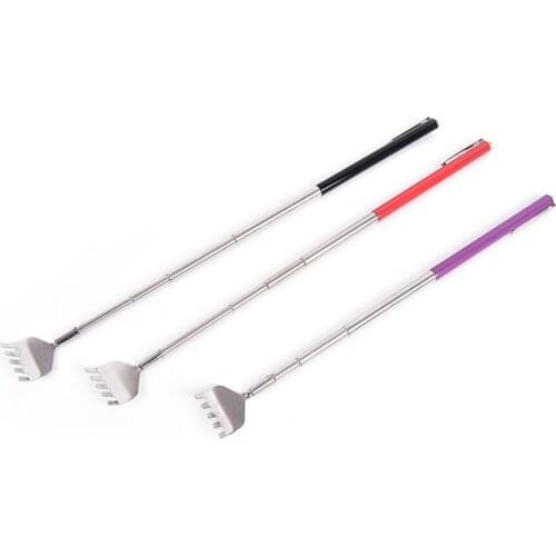 Adjustable Practical Handy Telescopic Extendable Back Scraper Steel Pen Clip Spine Plug Pocket Scratch Massage Makeup Tools Kit