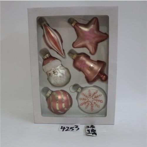 Christmas decorations export boxed glass painted ball pendant Christmas tree holiday dress up scene decoration pendant