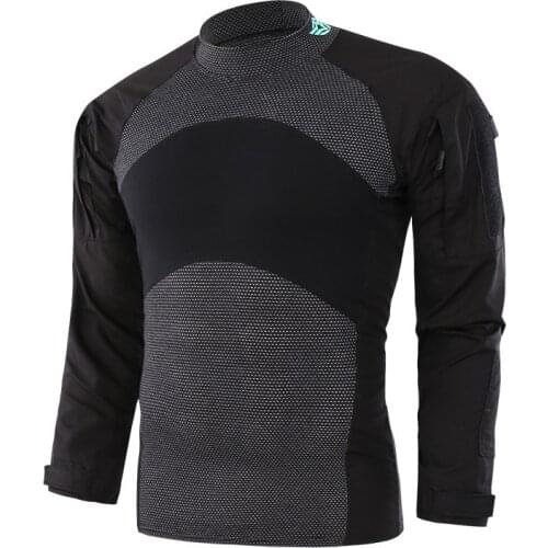 Army Fans Outdoor Training Camouflage Tactical Shirt Field Combat Shooting Sports Hunt Plaid Knitted Breathable Long Sleeve Tops