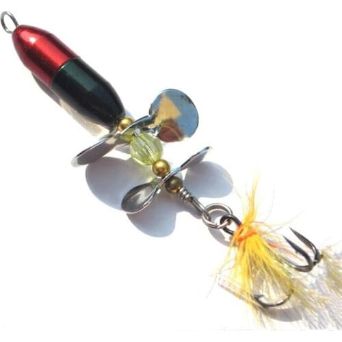 Long Casting Spinner Bait Fishing Lure Double Tail Propeller Trout Carp Catfish Artificial Ice Fishing Lures 10g #8