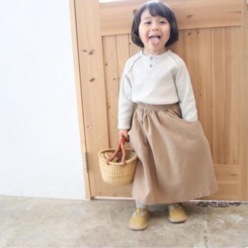 2021 Autumn Japanese Korean Boys Girls Baby Cotton Knitted Waffle T-shirt Long Sleeves Kids Simple Trendy Tees Children Tops