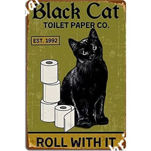 Toilet Paper Co Roll With It Metal Sign Retro Cinema Pub Wall Decor Tin Sign Posters
