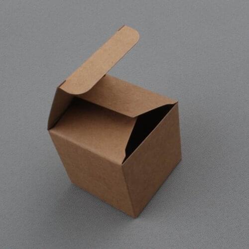 350gsm Kraft paper packaging box easy assembled 80x80x80mm handmade gift packing box for candy 50pcs lot
