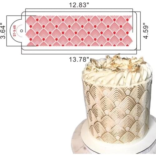 Vintage Leaves Pattern Cake Stencil Plastic Lace Cake Border Stencils Template DIY Drawing Mold Cake Decorating Tool Bakeware