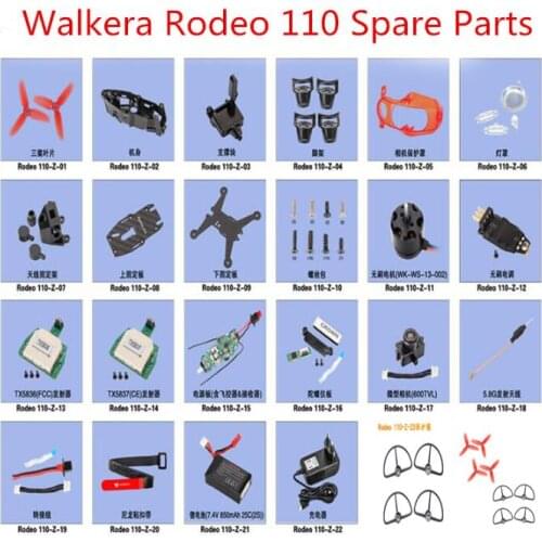 Walkera Rodeo 110 RC Drone Spare Part propeller Blade guard motor ESC transmitter Power Board camera Landing charger Fixed Board