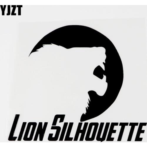 YJZT 15CM×12.8CM Animal Lion Silhouette Vinyl Car Window Sticker Decal Black/Silver 8C-0293