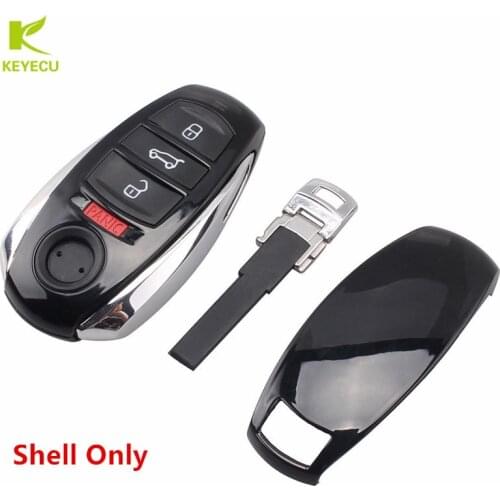 KEYECU Replacement Smart Remote Key Shell Case 3 +Panic Button for Volkswagen T*ouareg 2011-2016 IYZVWTOUA