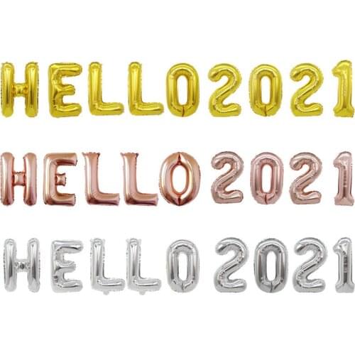 Hello 2021 New Year Christmas Party Number Letter Balloon Brings New Vitality To The New Year Christmas Balloon 16 Inch sr12