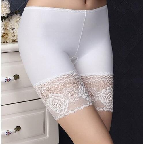 PLUS Size Underwear Shorts Women Sexy Lace Safety Short Pants Female Boxers Women Boyshort Panties Anti Chafing Soft Cotton