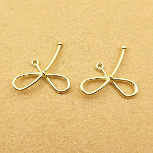 10pcs 21x22mm bowknot charm for jewelry making cute earring pendant bracelet necklace charms diy design charms