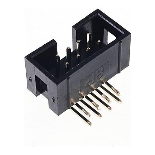 1000 Pcs Shrouded Box header IDC Socket 2.54mm 2x4 Pin 8 P Right Angle Male square pin 0.64mm 2 rows 2.54 Through hole DIP